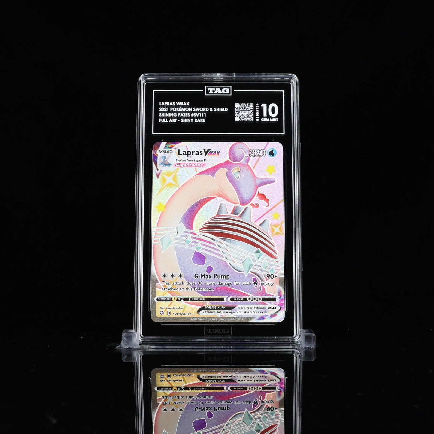 Pokemon Shining Fates Lapras VMAX #SV111 TAG Gem Mint 10