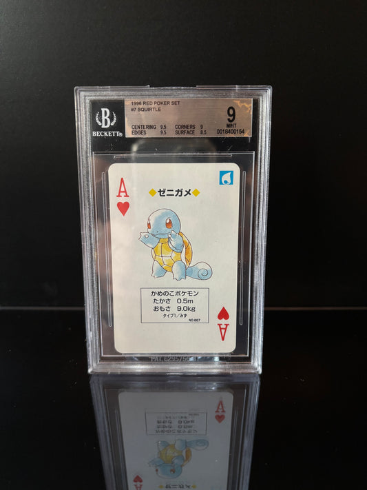 Squirtle 1996 RED Poker set pokemon Card Beckett Mint 9