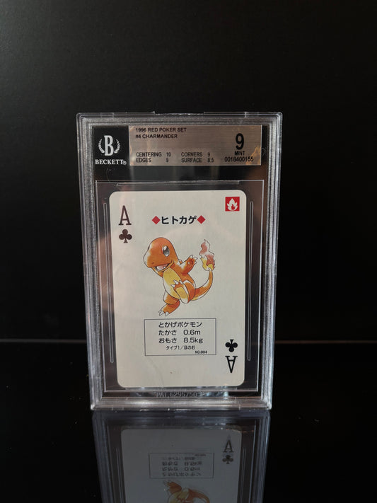 Charmander 1996 RED Poker set Pokémon Card Beckett Mint 9