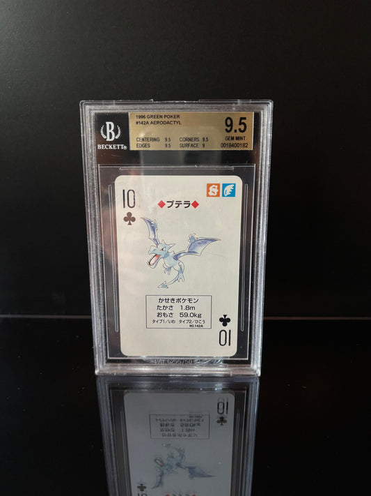Aerodactyl 1996 Green Poker Set Pokemon Card Beckett 9.5 GEM MINT