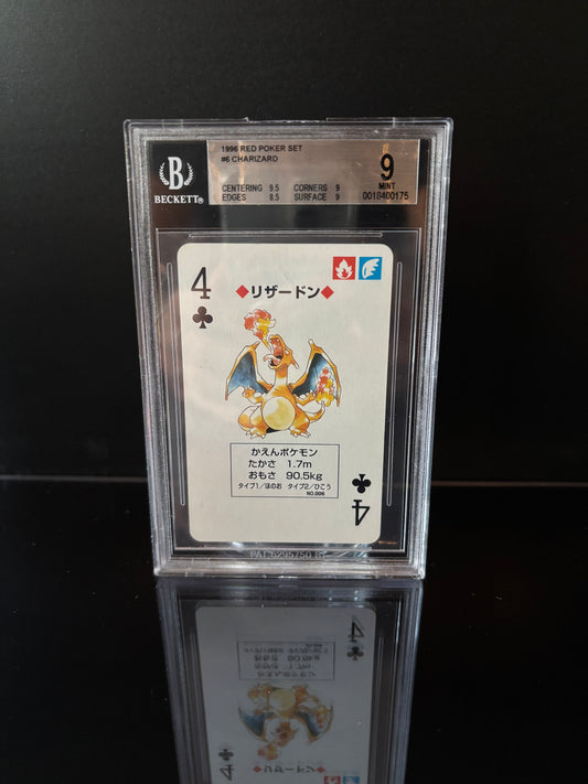 Charizard 1996 RED Poker set pokemon Card Beckett Mint 9