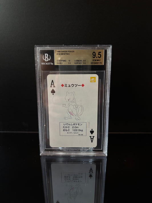 Mewtwo 1996 Green Poker Set Pokemon Card Beckett 9.5 GEM MINT