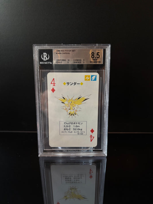 Zapdos 1996 RED Poker set pokemon Card Beckett Mint 8.5