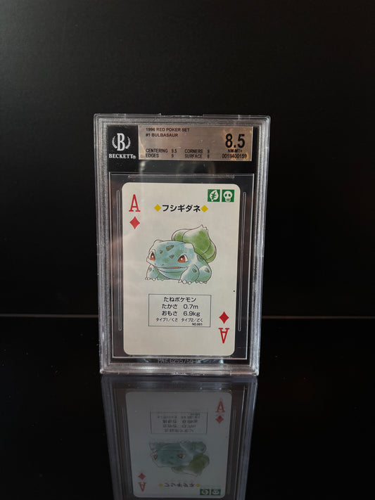 Bulbasaur 1996 RED Poker set pokemon Card Beckett Mint 8.5