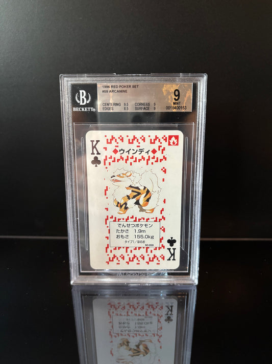 Arcanine 1996 RED Poker set pokemon Card Beckett Mint 9