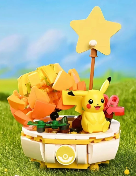 Pikachu Bonsai Lego sitzend
