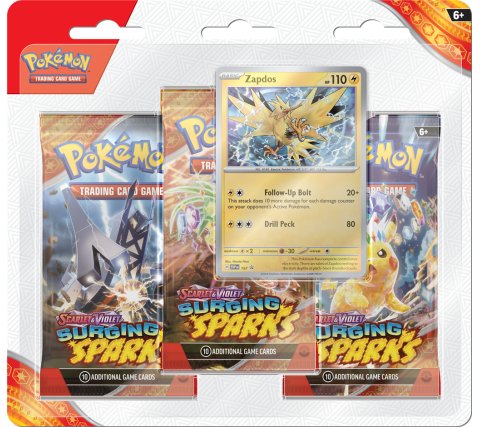 Pokémon - Scarlet & Violet Surging Sparks 3 Booster Blister: Zapdos