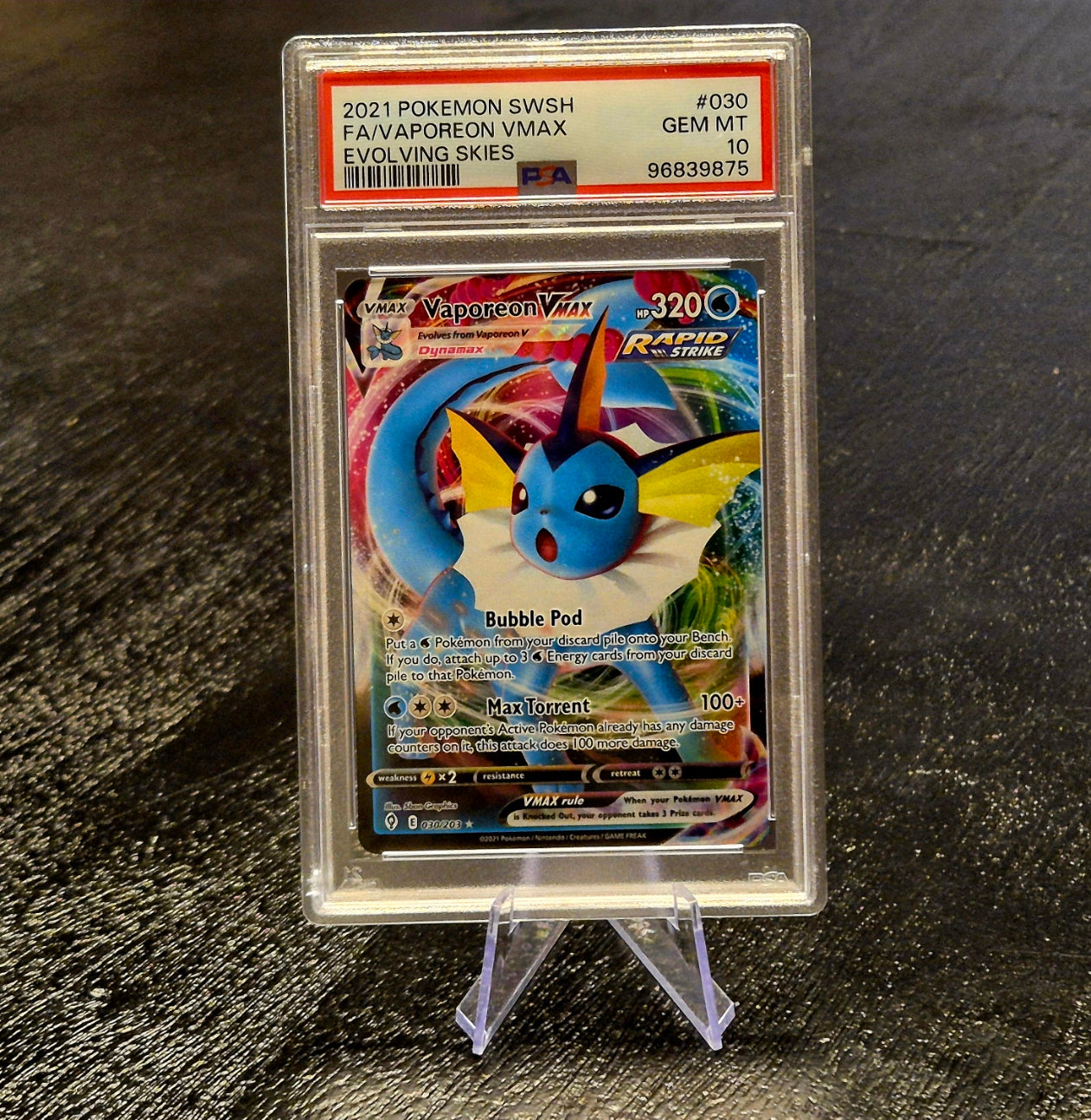 Psa 10 Vaporeon VMAX #30 Pokemon Evolving Skies