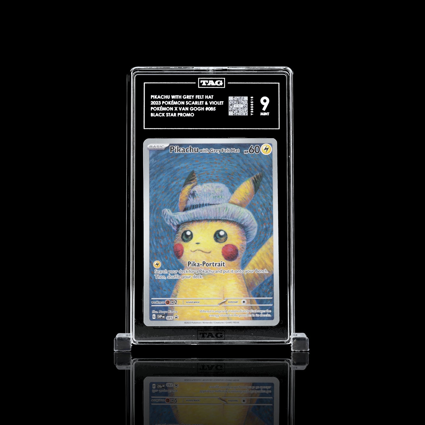 Pikachu mit grauem Filzhut #85 Pokemon Promo TAG Mint 9