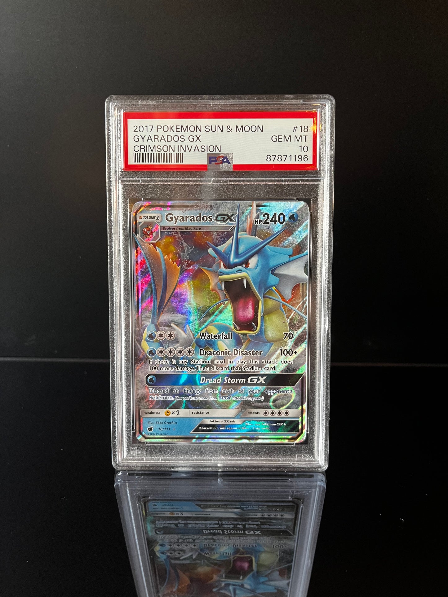 Gyarados GX #18 Pokemon Crimson Invasion PSA 10