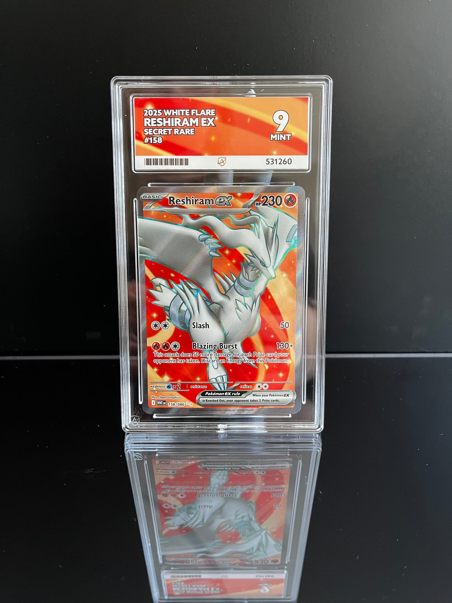 Reshiram ex #158 Pokemon White Flare ACE MINT 9