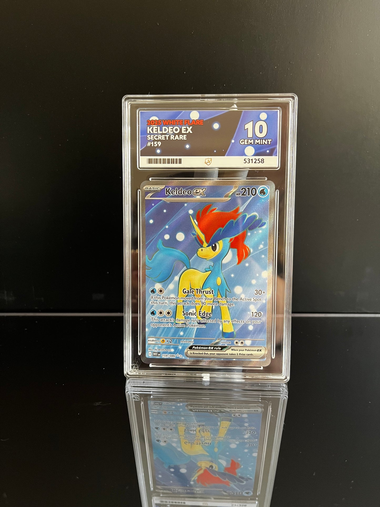 Keldeo ex #159 Pokemon White Flare ACE Gem Mint 10