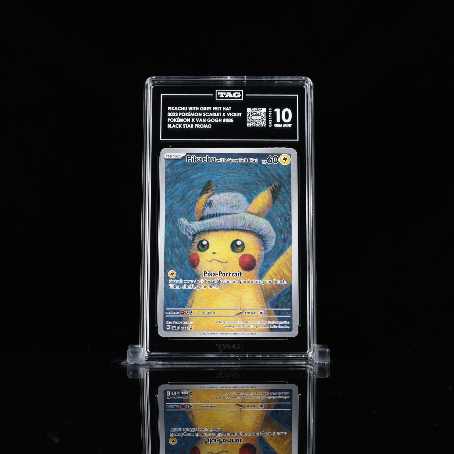 Pikachu mit grauem Filzhut #85 Pokémon Promo TAG Gem Mint 10
