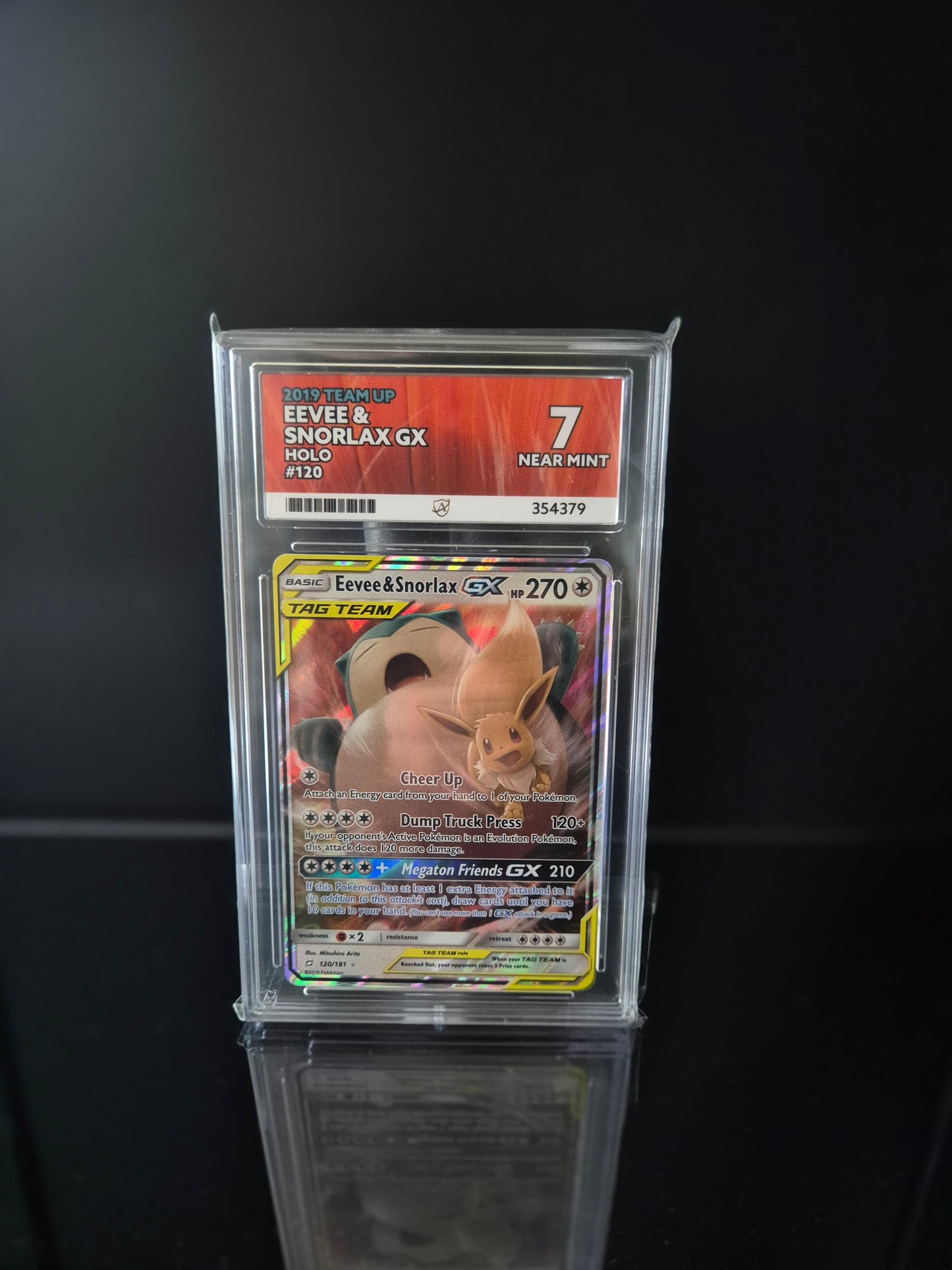 Evoli &amp; Relaxo GX #120 ACE 7 Pokemon Team Up