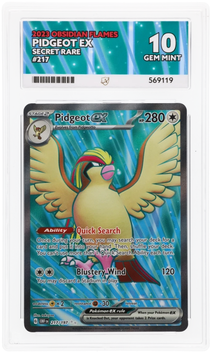 ACE 10   - Pidgeot ex - 217/197 - Obsidian Flames - Pokemon