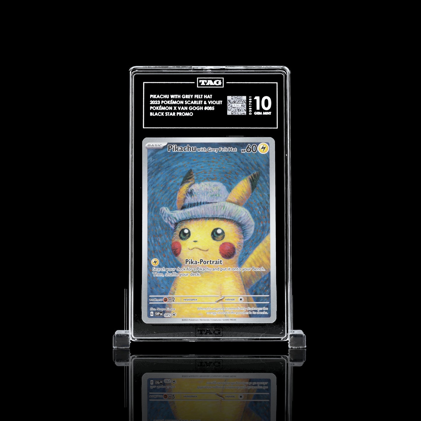 Pikachu mit grauem Filzhut #85 Pokémon Promo TAG Gem Mint 10