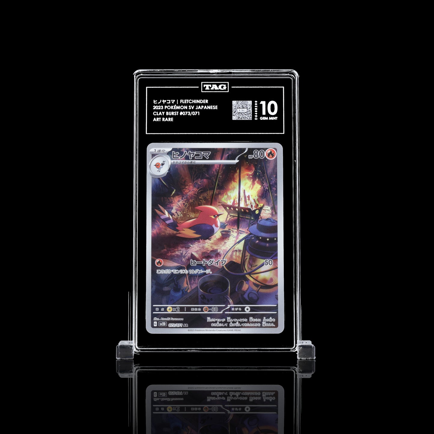 Fletchinder #73 TAG GEM MINT 10 Pokemon Japanischer Clay Burst