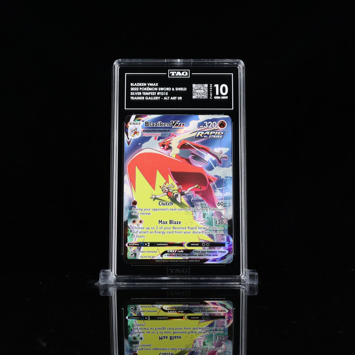 Blaziken VMAX #TG15 Pokemon Silver Tempest TAG GEM MINT 10