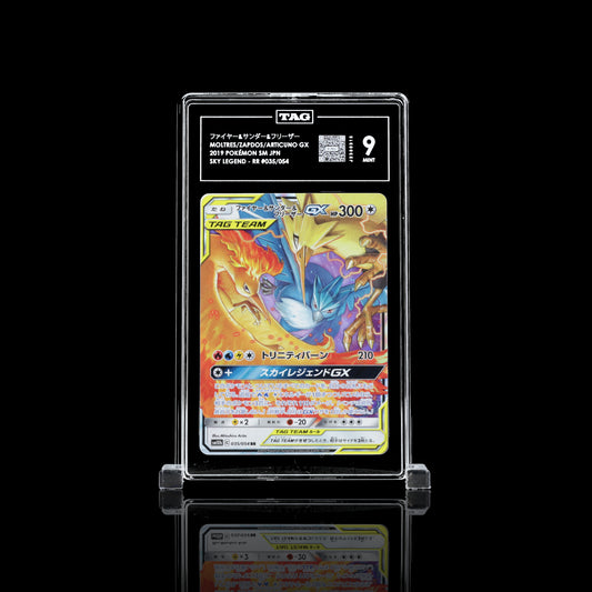Pokemon Japanische Himmelslegende Moltres &amp; Zapdos &amp; Articuno GX #35 TAG MINT 9