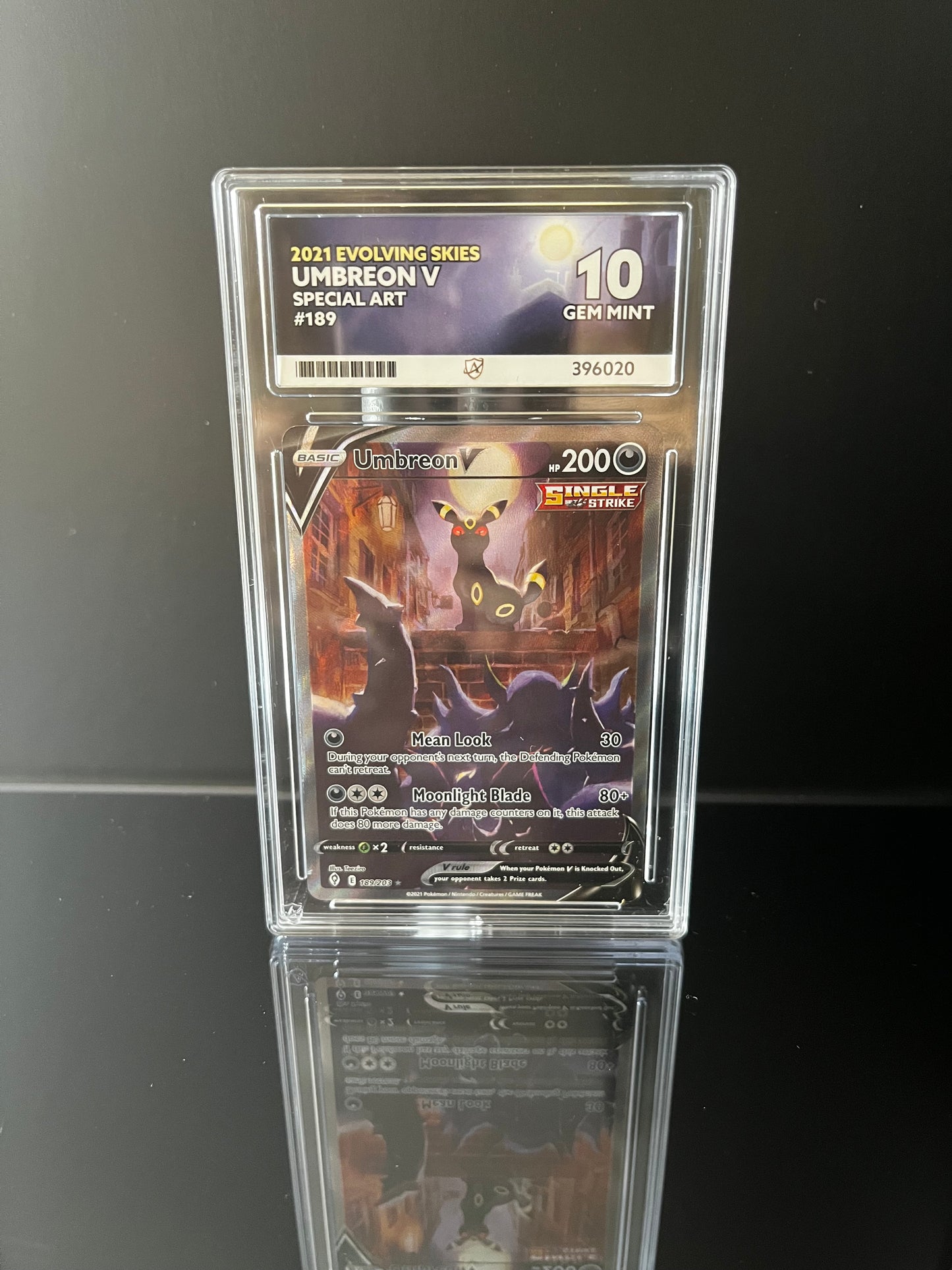 Umbreon V #189 Pokemon Evolving Skies ACE GEM MINT 10