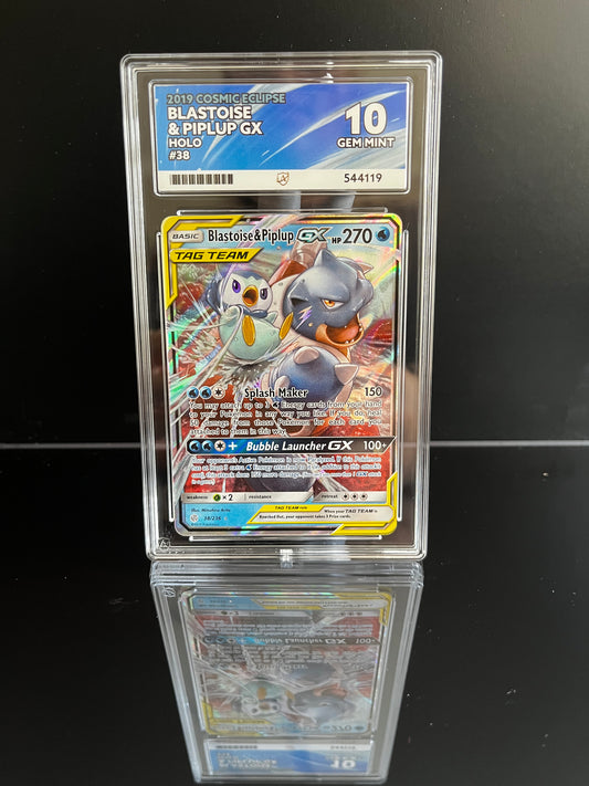 Blastoise & Piplup GX #38 Pokemon Cosmic Eclipse ACE Gem Mint 10