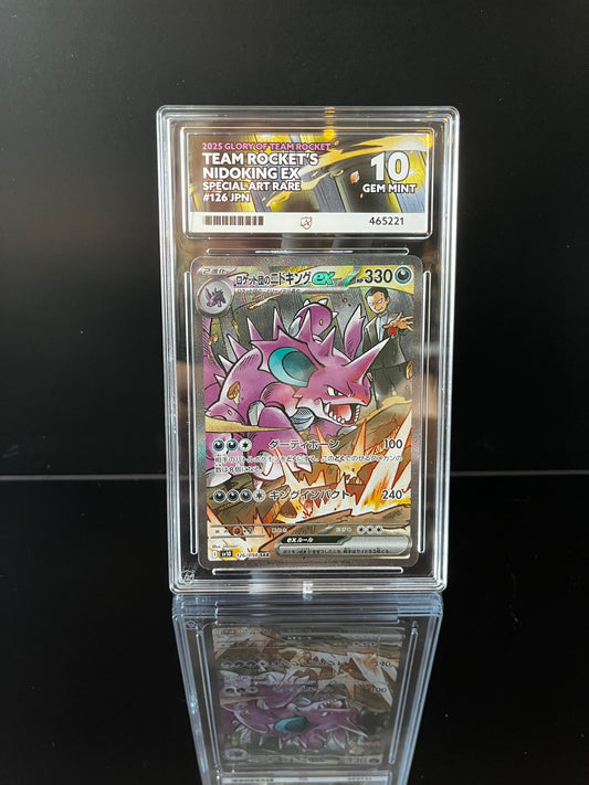 Team Rocket's Nidoking ex #126 Pokemon Japanese Glory of Team Rocket ACE GEM MINT 10